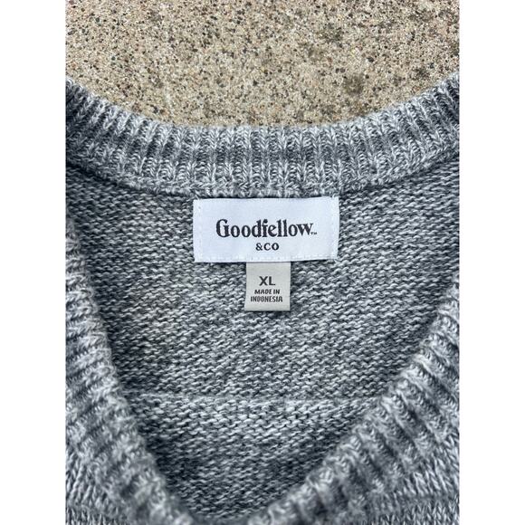 Goodfellow & Co. Sweater Men Size XL Gray Dark Gray Trim Crewneck Long Sleeve - Picture 3 of 5